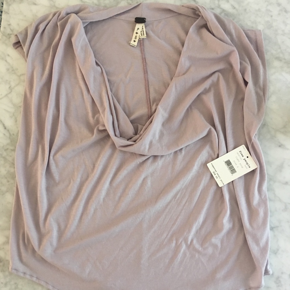 Free People Lavender Drape Blouse